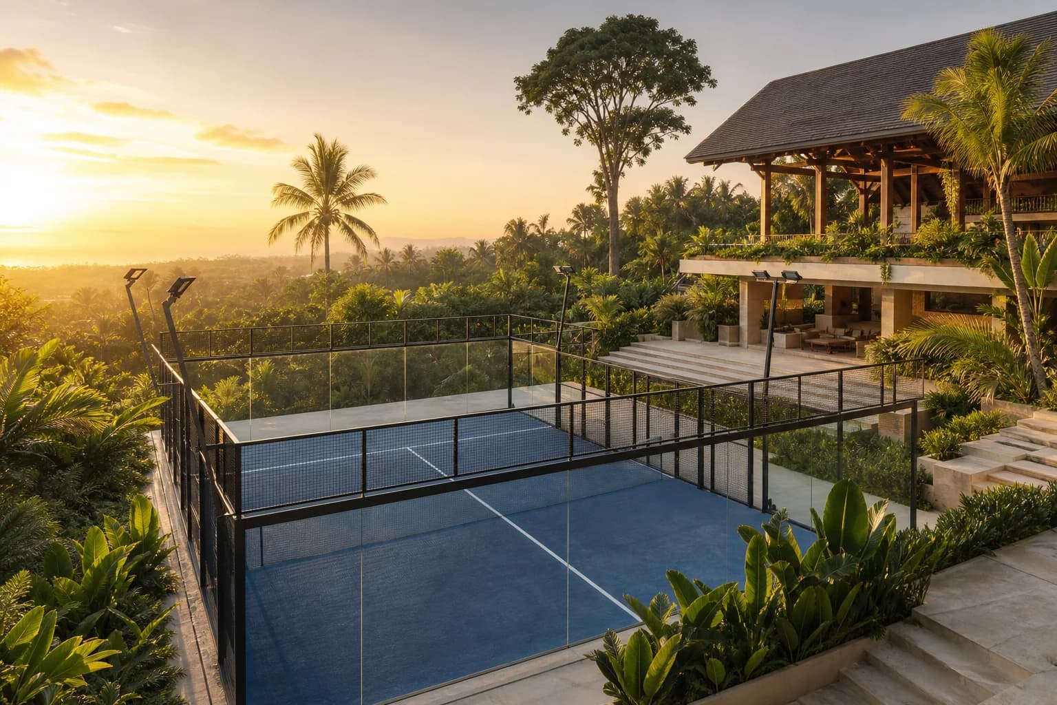 Padel courts in the wider Seminyak playing area