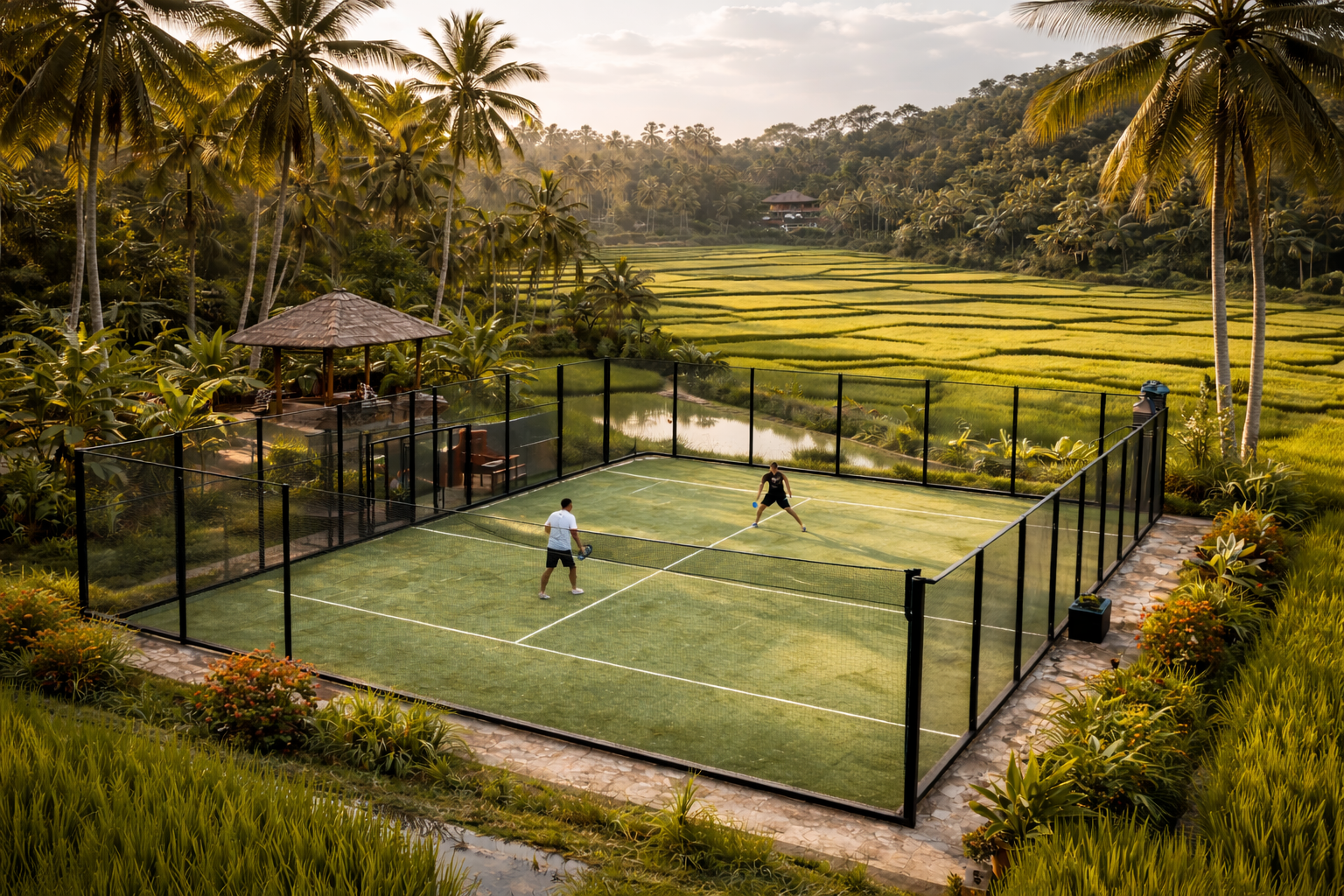 Padel player preparing for a match